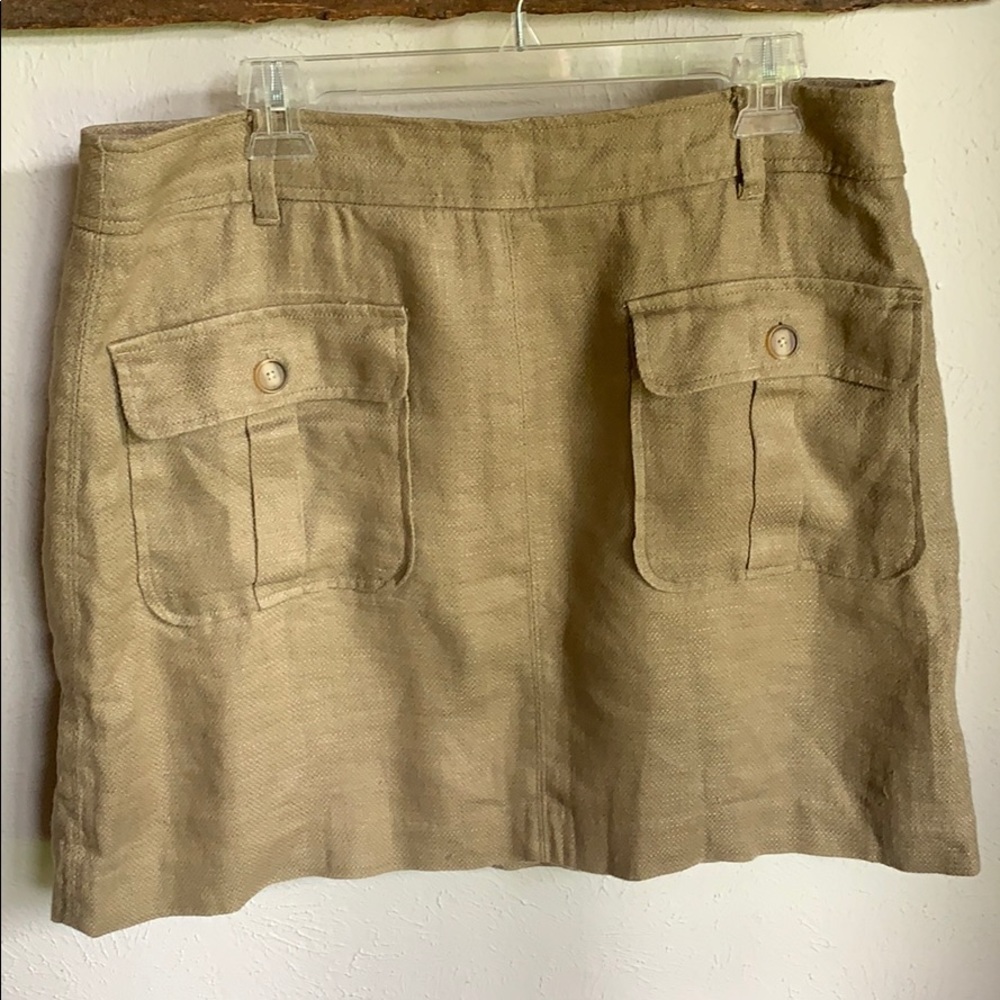 NWOT Ann Taylor Loft Tan Linen Fall Mini Skirt